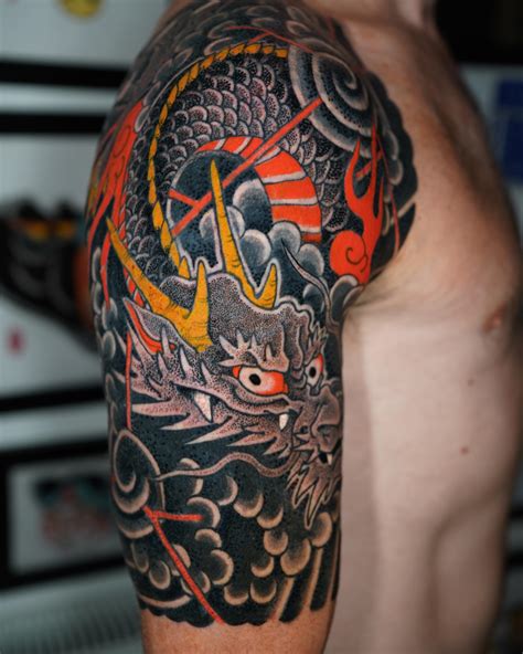 tattoo dragón|traditional japanese dragon tattoo.